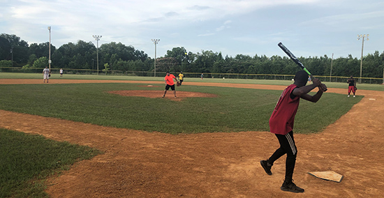 Adult softball with parks and rec