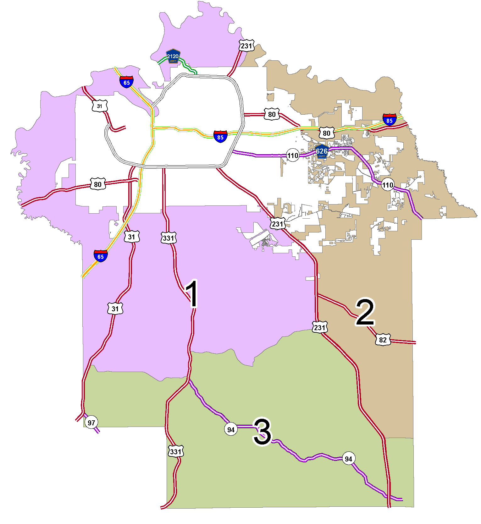 Maintenance Districts Map